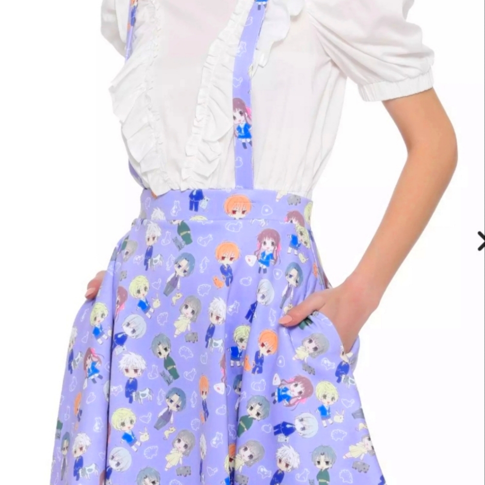 Hot Topic Fruits Basket Chibi Suspender Skirt
